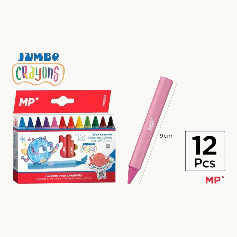 MP JUMBO CRAYONS 12 COLOURS