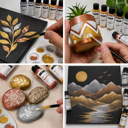 LANPO ACRYLIC PAINT METALLIC SHADES STUDIO