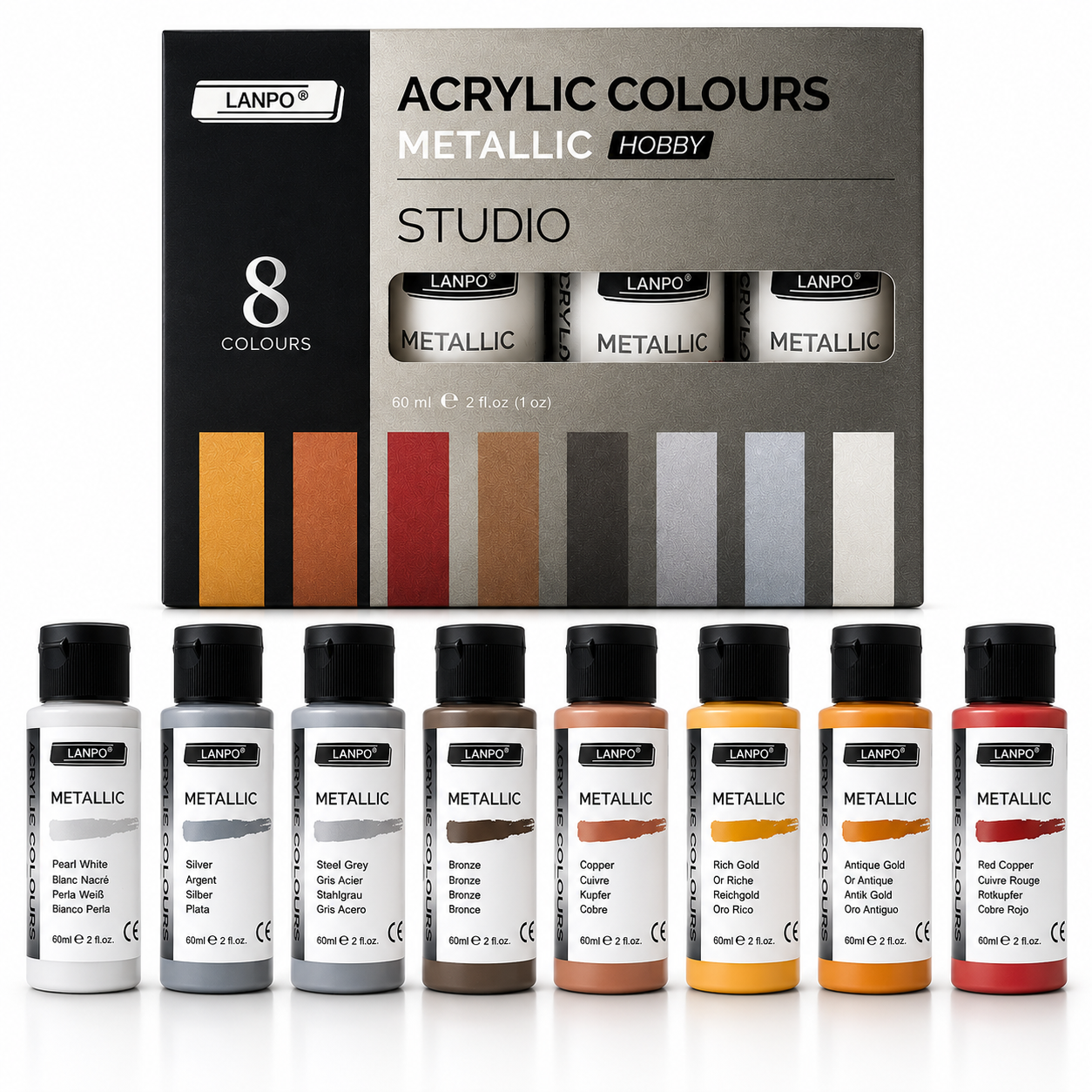LANPO ACRYLIC PAINT METALLIC SHADES STUDIO