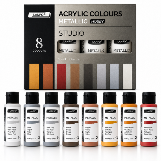 LANPO ACRYLIC PAINT METALLIC SHADES STUDIO