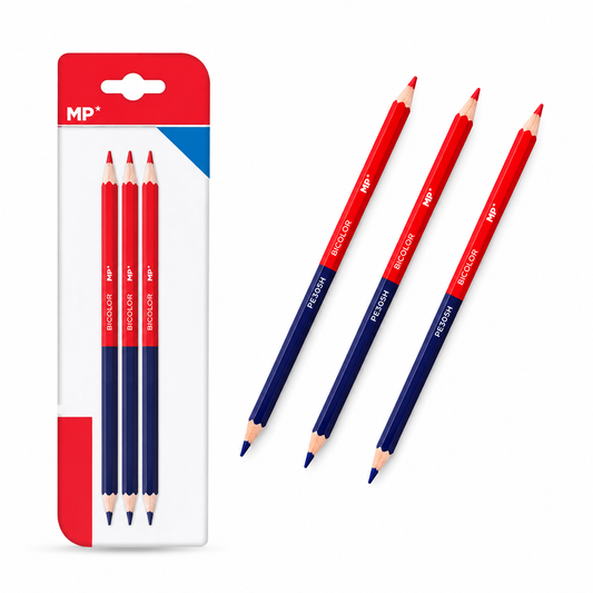 MP FINE HEXAGONAL TWO-COLOUR CORRECTION PENCILS PACK OF 3